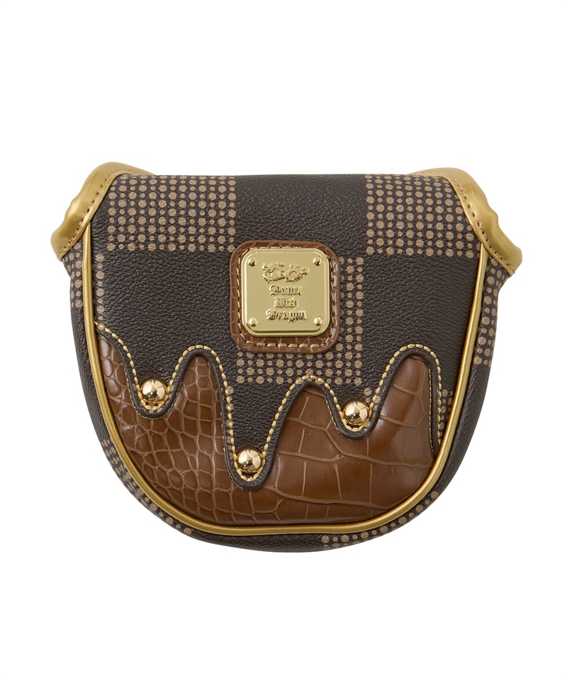 DOTチェックマレット型カバー(DK BROWN-free)