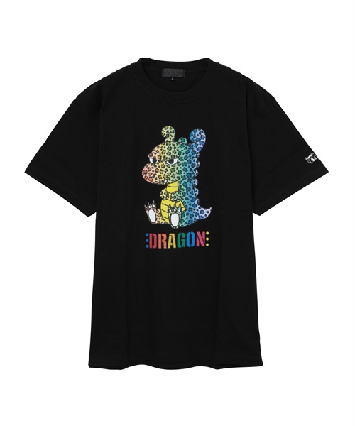 ちびドラレオパードTシャツ　(BLACK-S)
