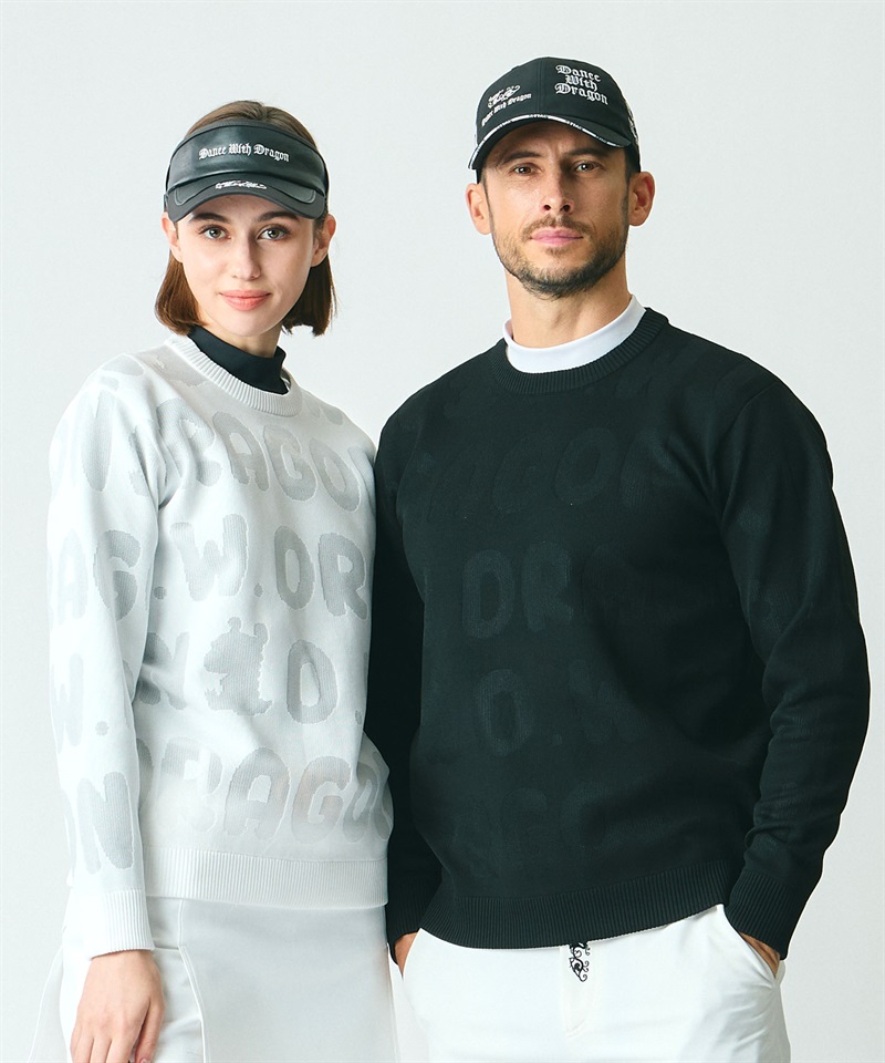 シースルーロゴジャガードセーター