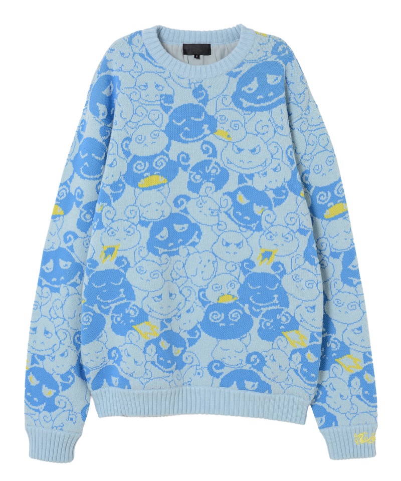 ジャガードニットセーター(BLUE-LADIES  M)