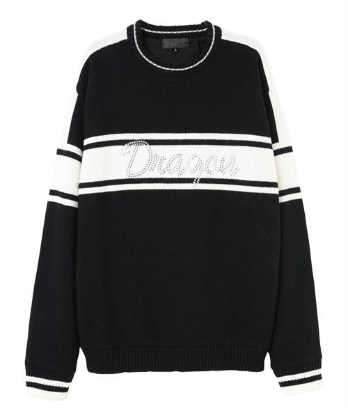 ツートンニットセーター(BLACK-LADIES  M)