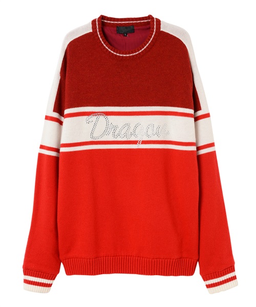 ツートンニットセーター(RED-LADIES  M)