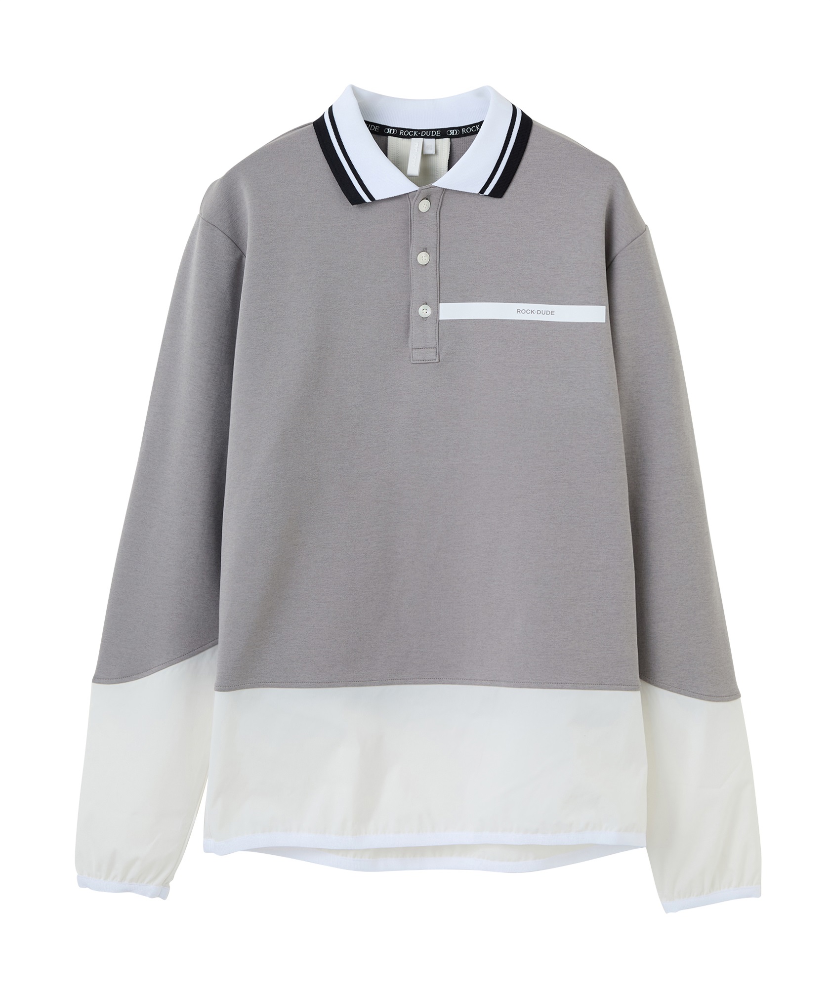 【RD】リブ衿防風ポロ【EVEN掲載】(GRAY-M)