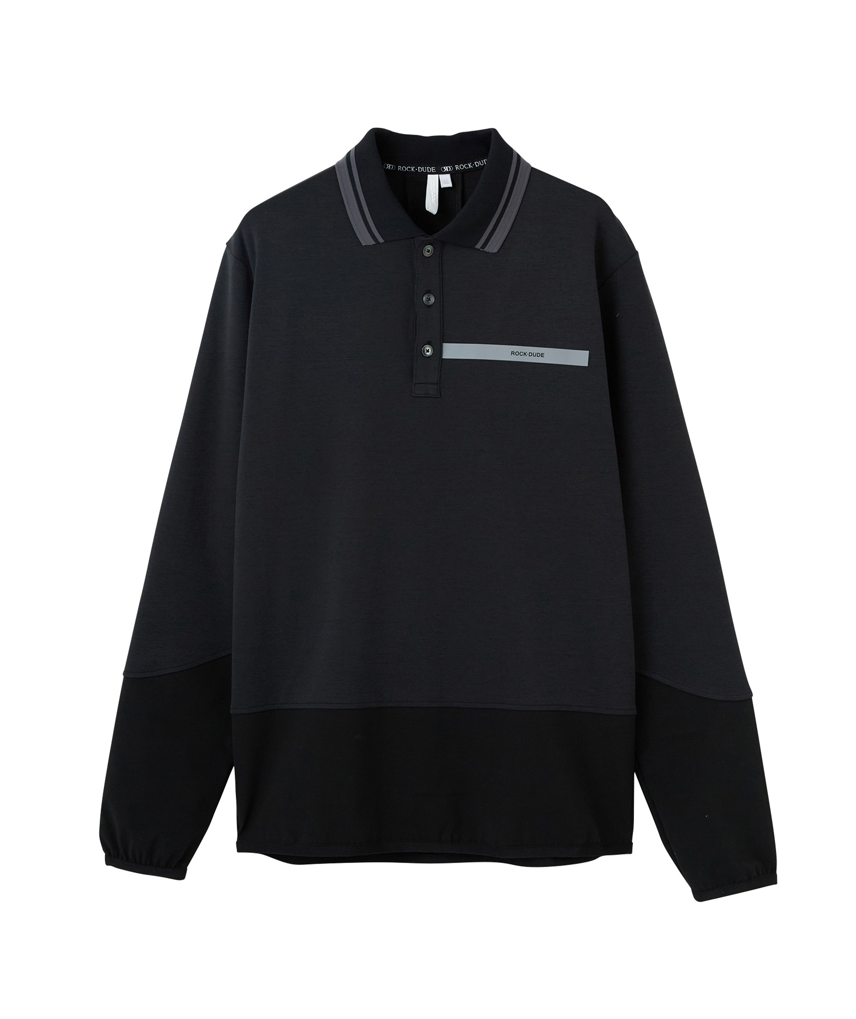 【RD】リブ衿防風ポロ【EVEN掲載】(BLACK-M)