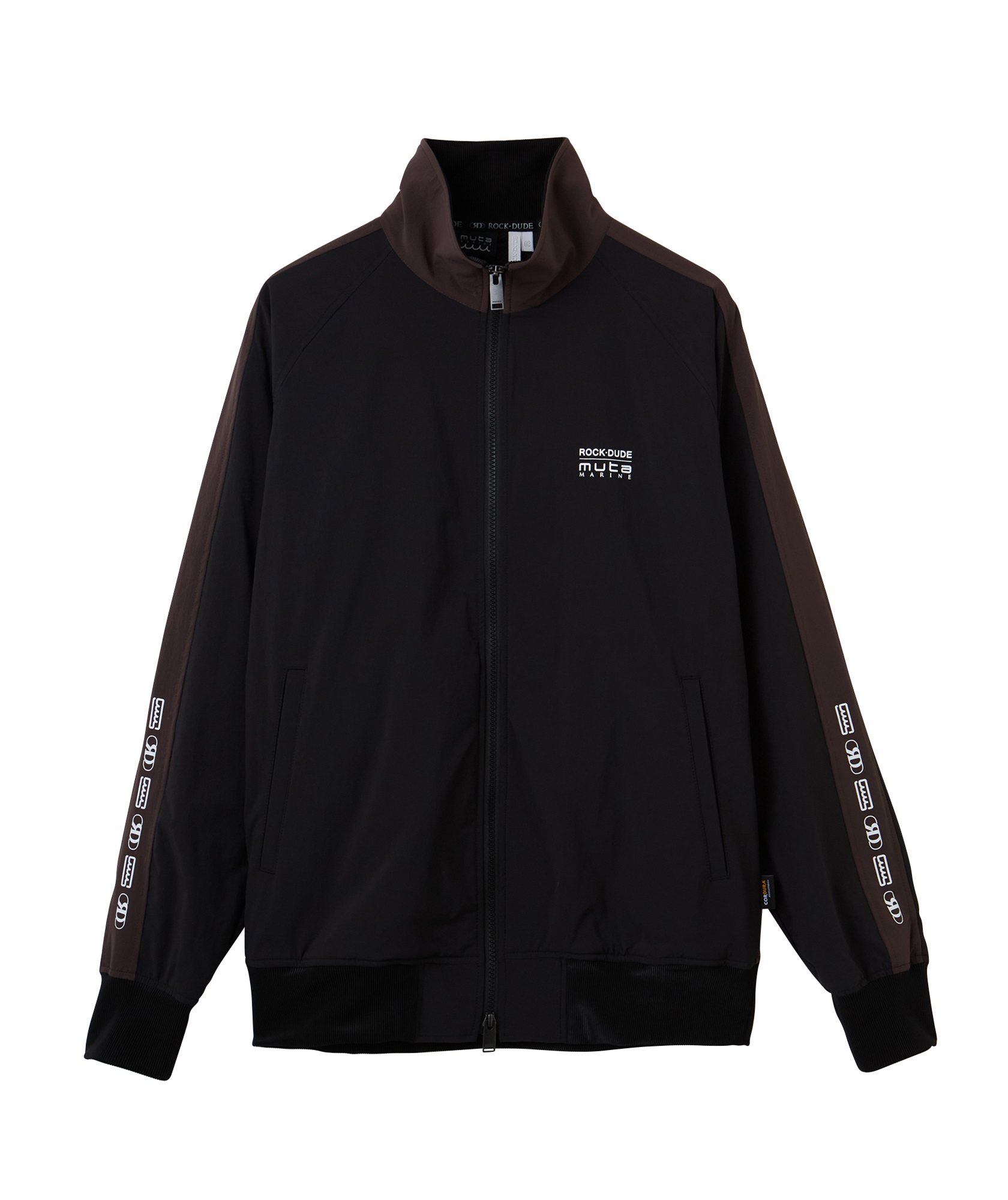 【muta MARINE × ROCK・DUDE】コラボウォームアップブルゾン【EVEN掲載】(BLACK-M)