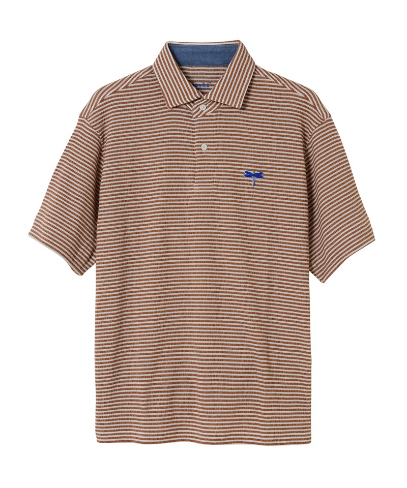 【tovho】クレープシャツ(BROWN-M)