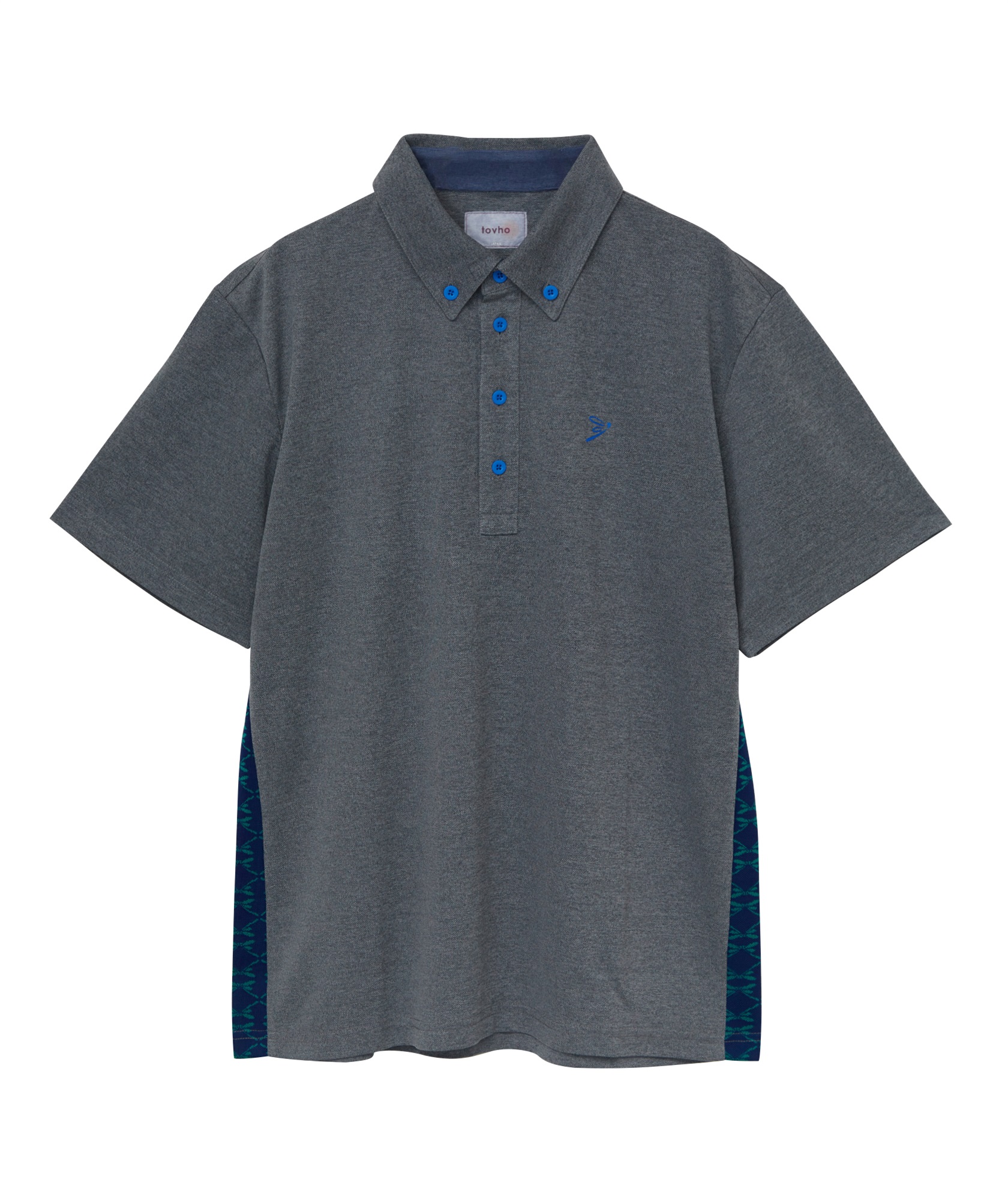 【tovho】鹿の子シャツ(GRAY-M)