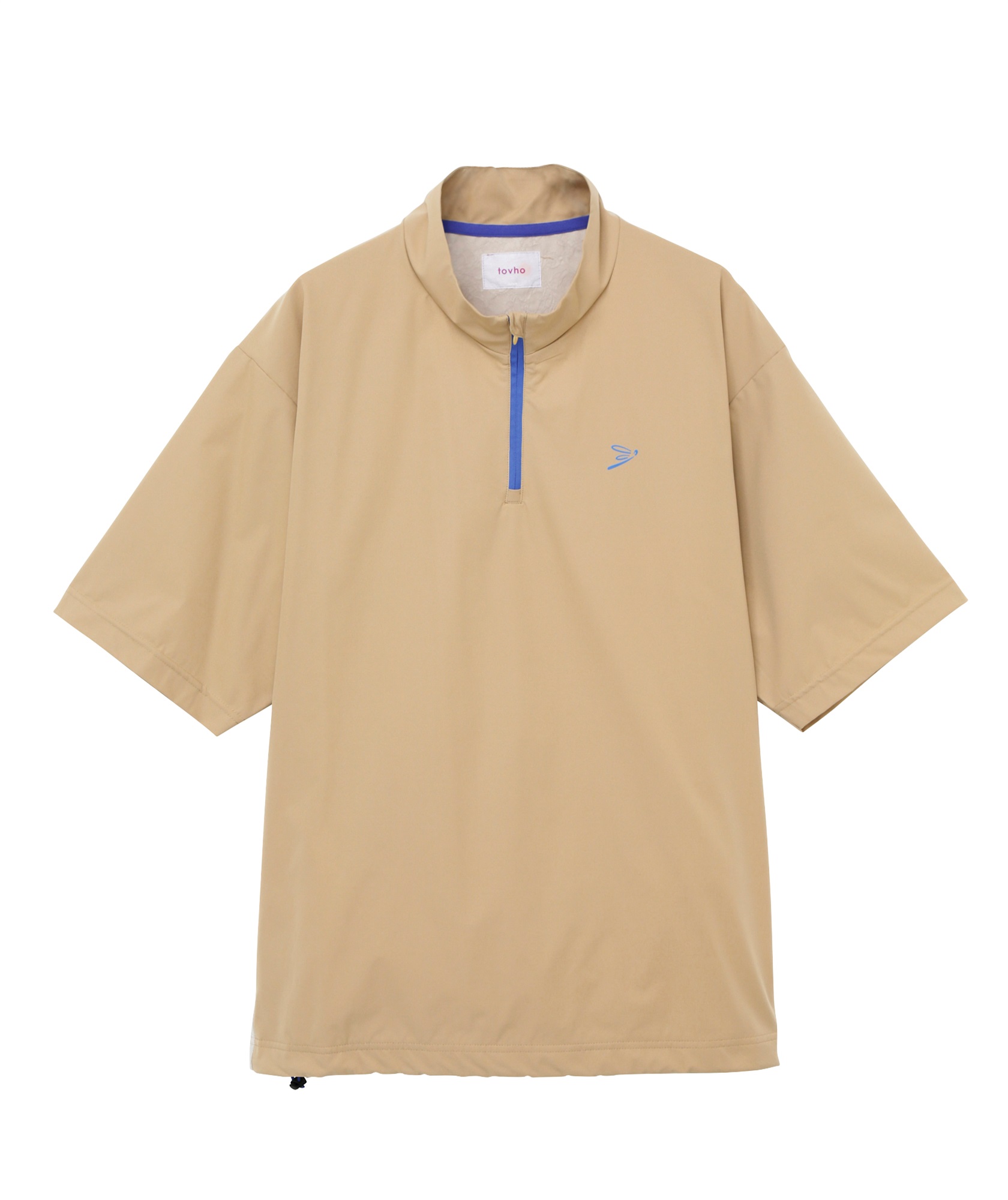 【tovho】ハーフＺＩＰシャツ(BEIGE-M)