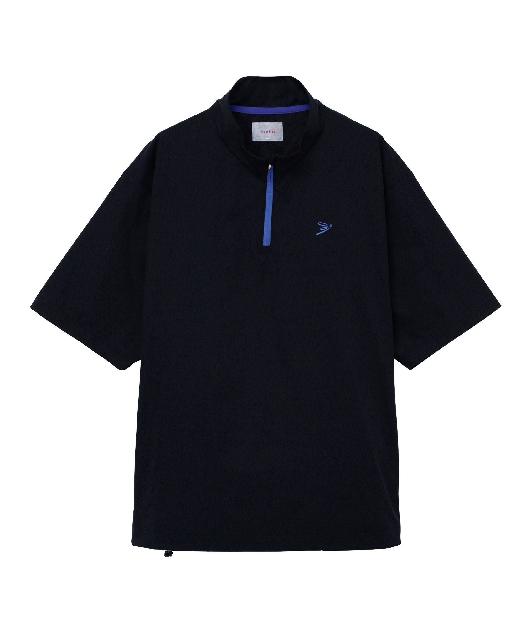 【tovho】ハーフＺＩＰシャツ(NAVY-M)