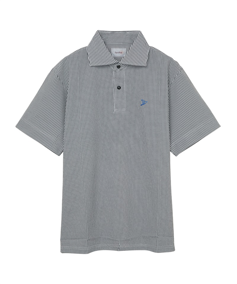 【tovho】クールサッカーシャツ(GRAY-M)