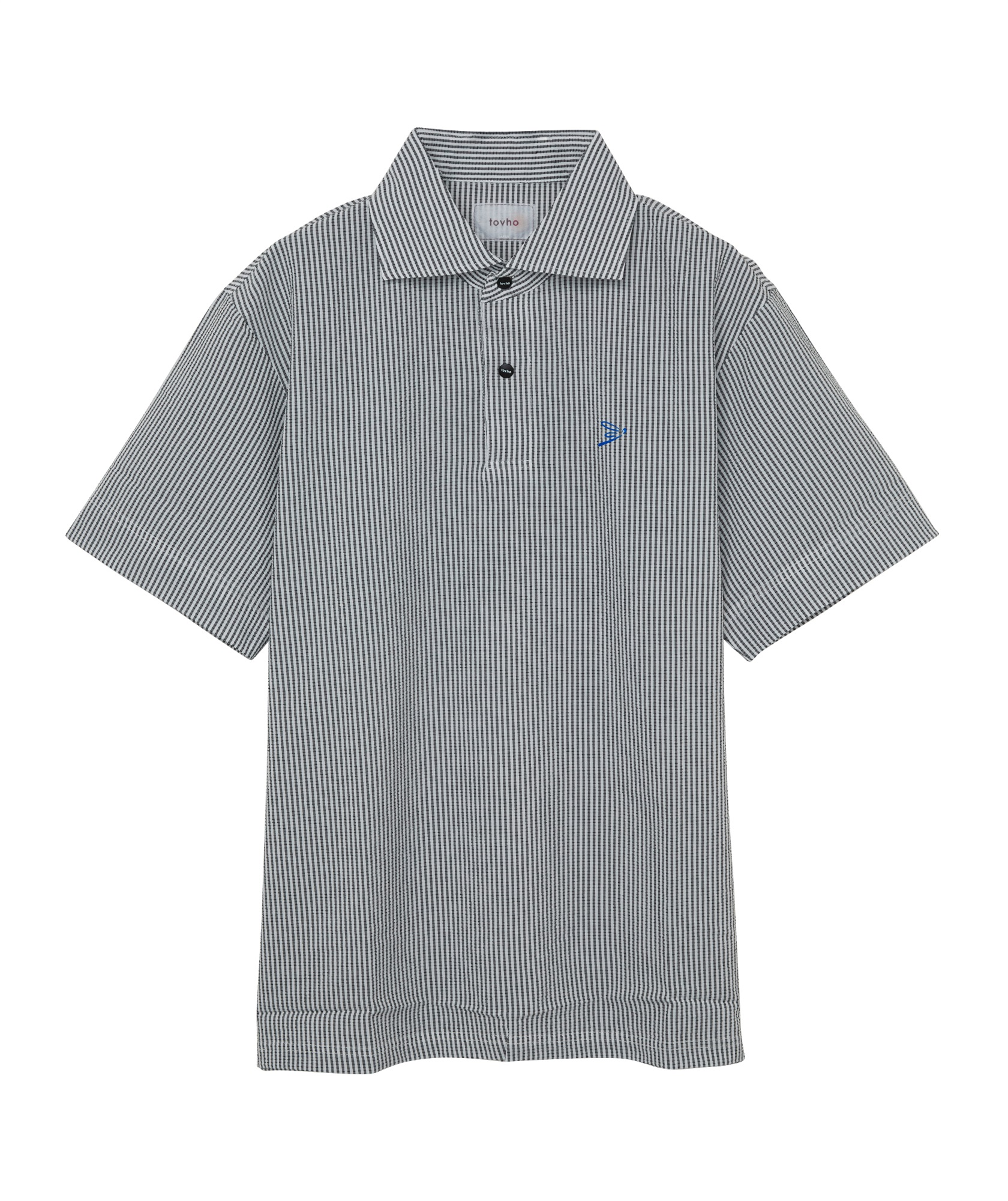 【tovho】クールサッカーシャツ(GRAY-M)