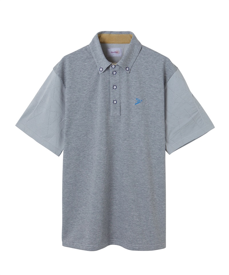 【tovho】ＤＯＴ　ＭＥＳＨシャツ(GRAY-M)