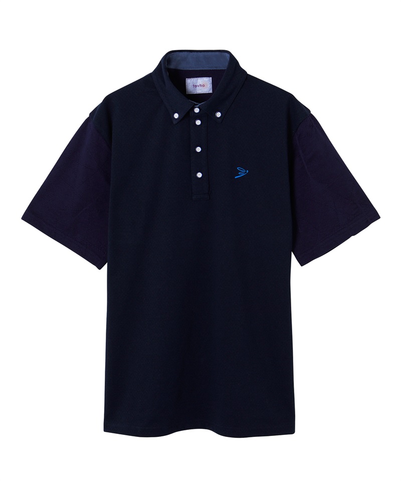 【tovho】ＤＯＴ　ＭＥＳＨシャツ(NAVY-M)
