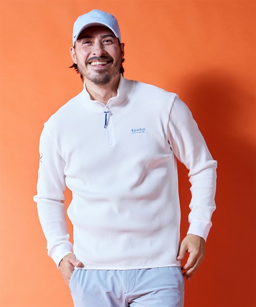 【tovho】ワッフルジップシャツ