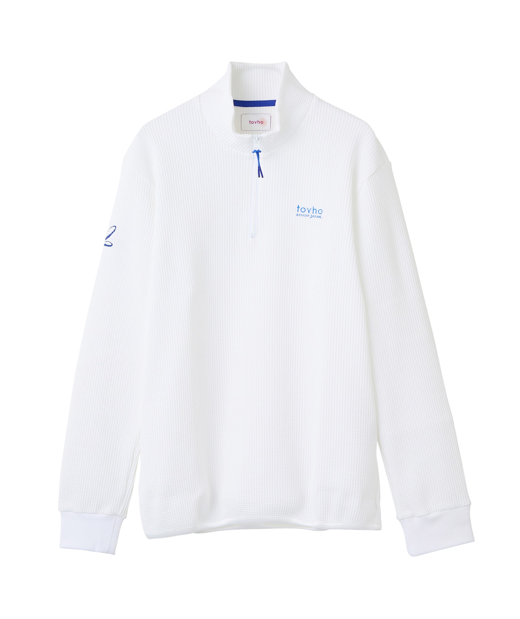【tovho】ワッフルジップシャツ(WHITE-M)