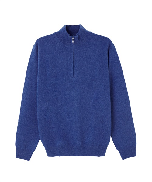 【tovho】ハーフZIPカシミヤセーター(NAVY-M)