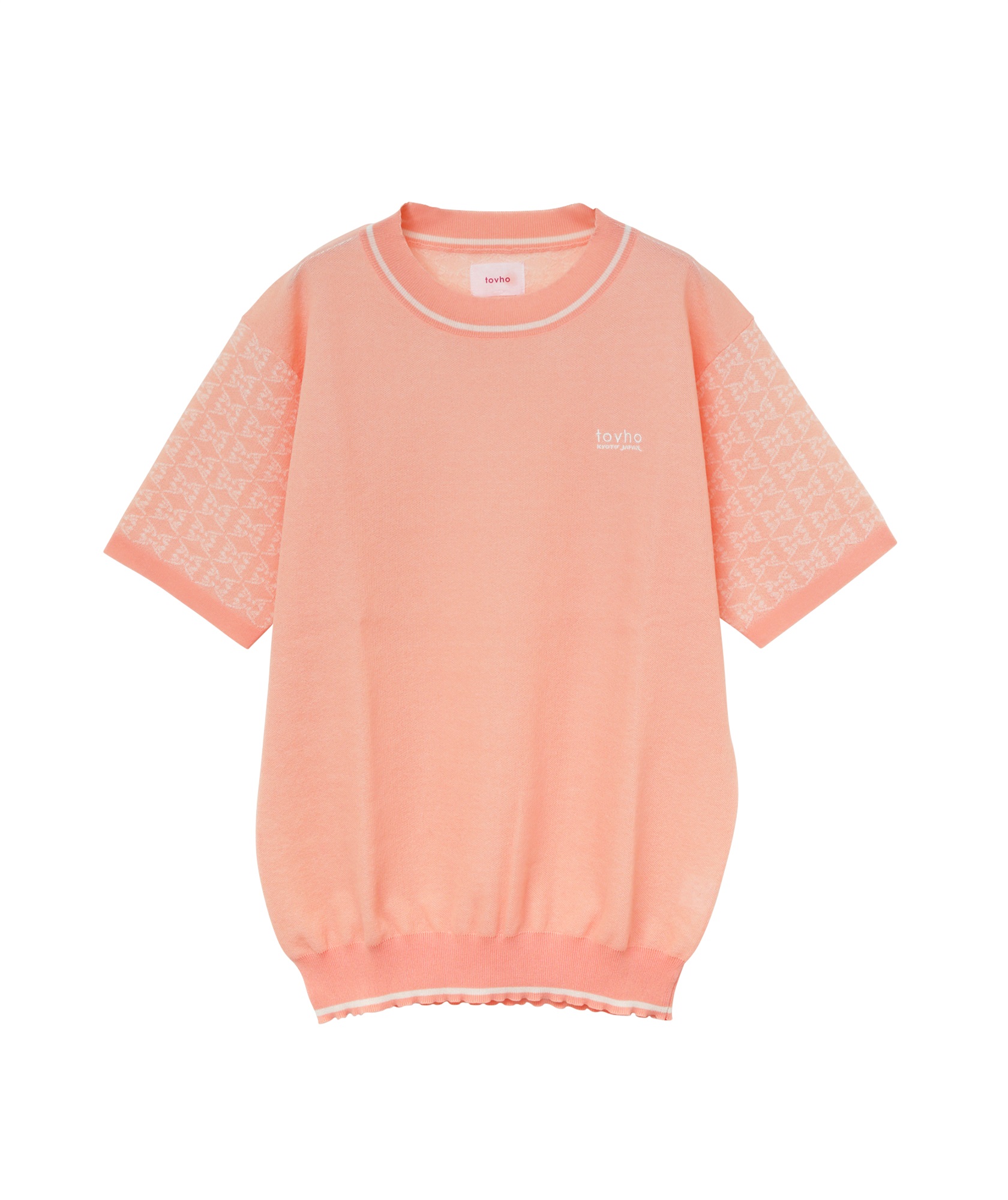 【tovho】モノグラムニットＴＥＥ(PINK-M)