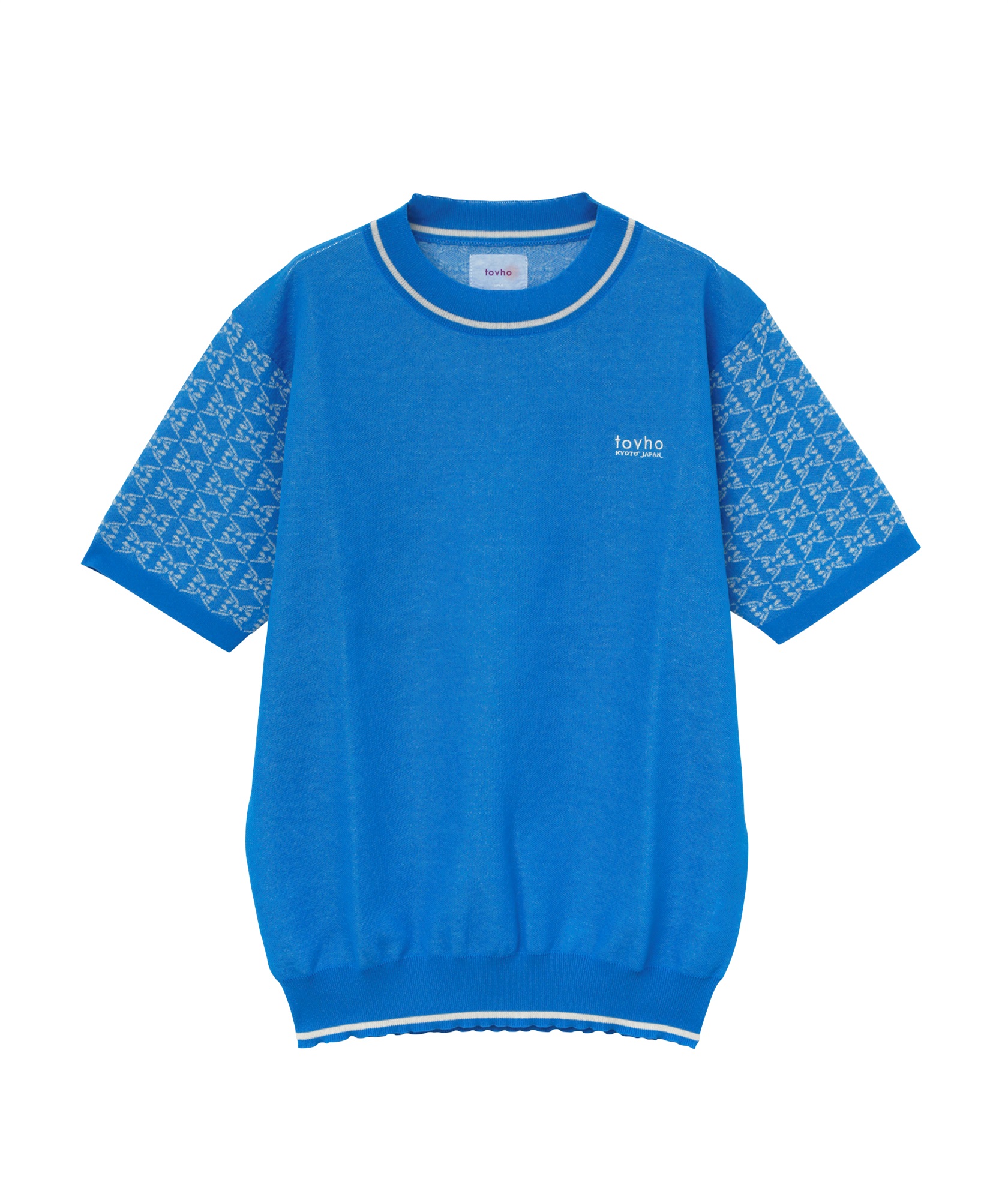 【tovho】モノグラムニットＴＥＥ(BLUE-M)