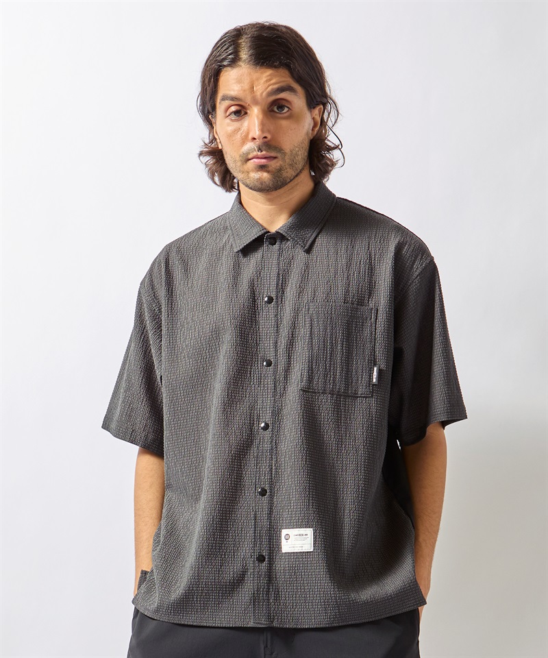 トリコットサッカーシャツ(BLACK-M)