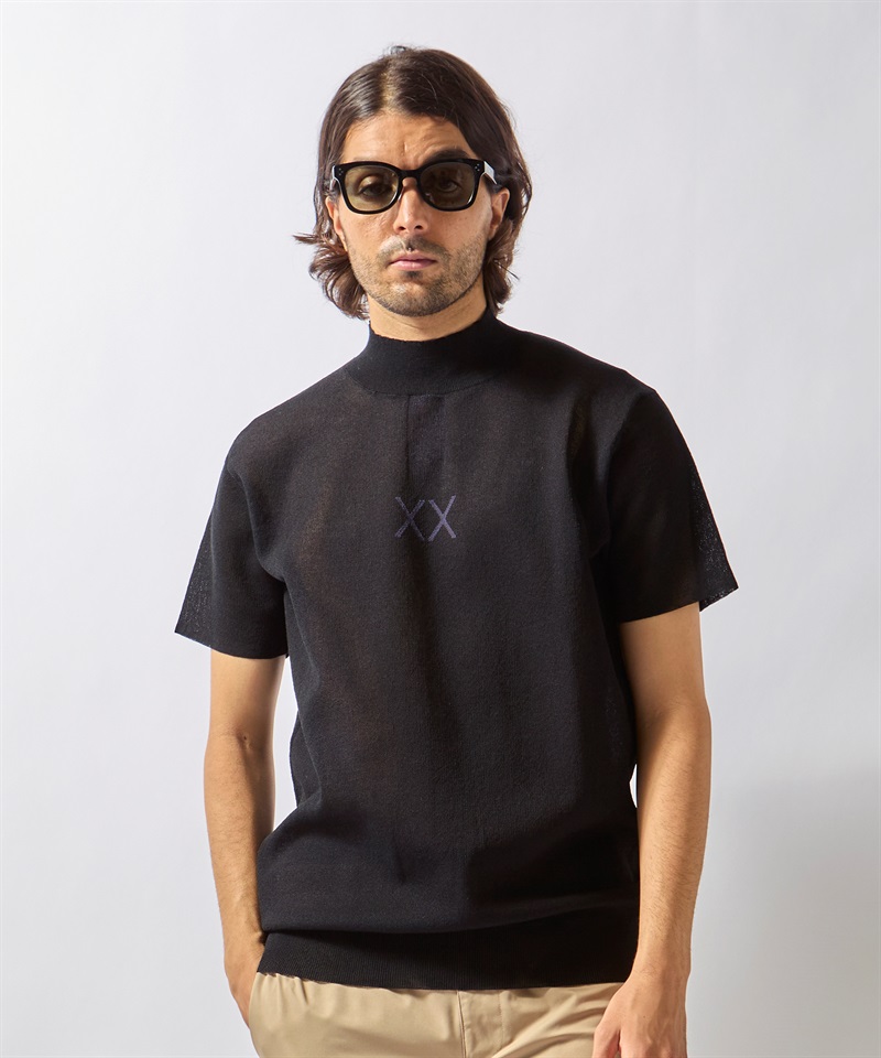 マーブリングニットモック(BLACK-S)
